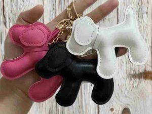 PU Leather Dog Keychain