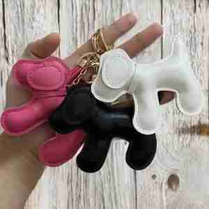 PU Leather Dog Keychain